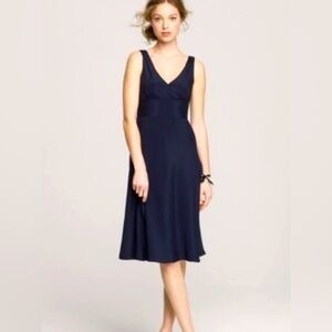 J. crew 100% silk Sophia dress in navy blue size 12